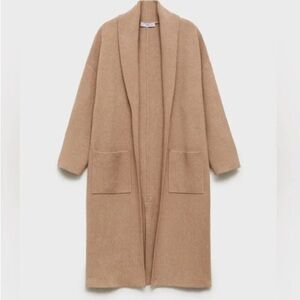 NWT, Mango Long Knit Coat with Pockets